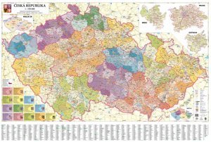 Česká republika administrativní Střední - nástěnná mapa (1)