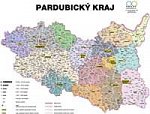 Správní uspořádání - Pardubický kraj v měřítku 1: 100 000 nástěnná mapa Žaket (1)