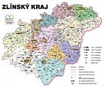 Správní uspořádání - Zlínský kraj v měřítku 1: 100 000 nástěnná mapa Žaket (1)